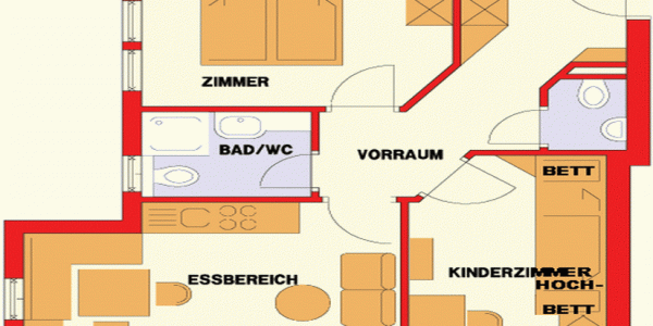 4-5er Apart „Rot 2″ Grundriss