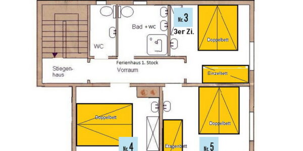 Ferienhaus am Lift Grundriss 1.OG